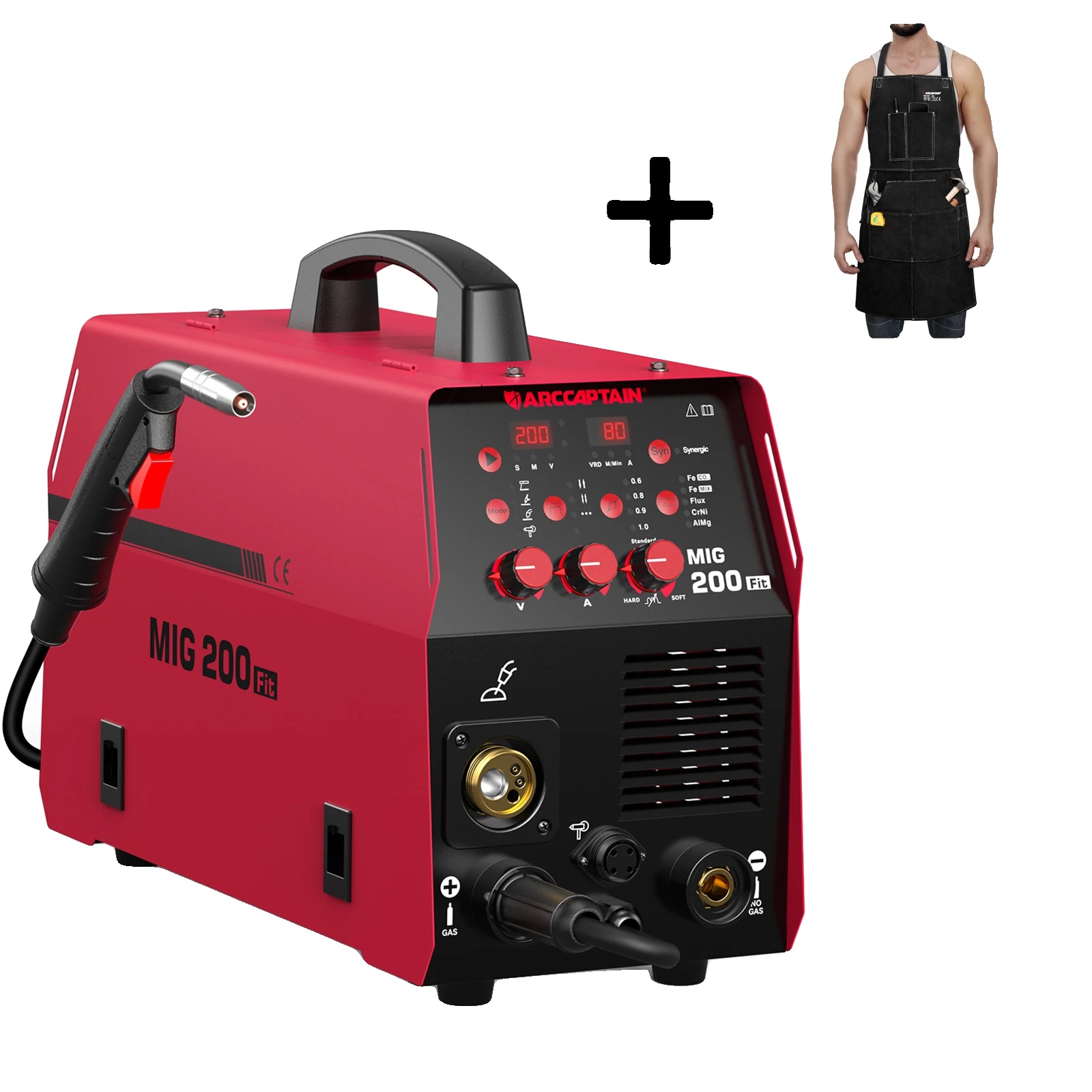 Schweißmaschine, 6-in-1 Funktionalität, 200 Ampere Ausgang, E