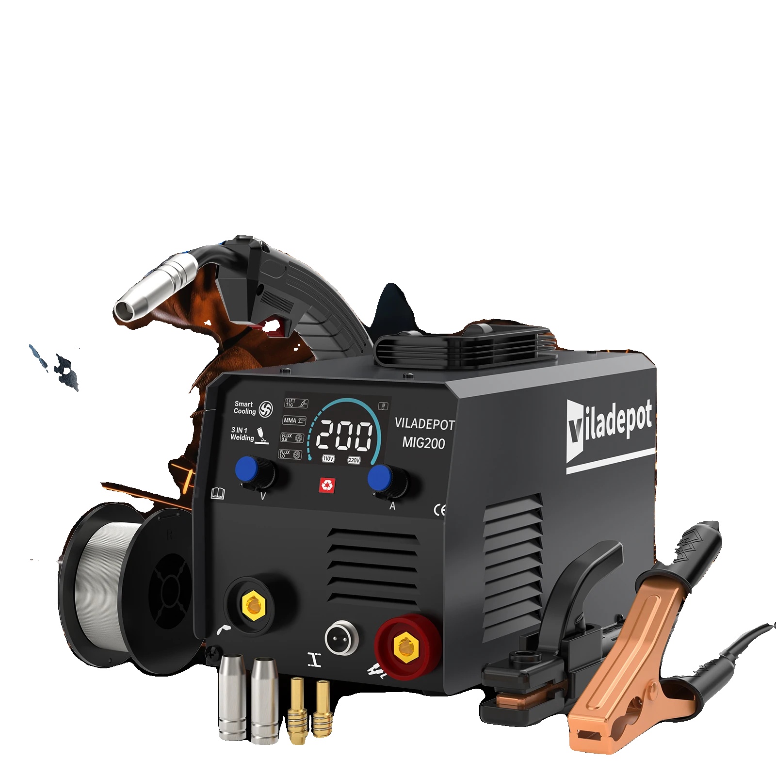 Mig-schweißgerät, 200a, Tragbar, 220v, Mma, Lift Tig