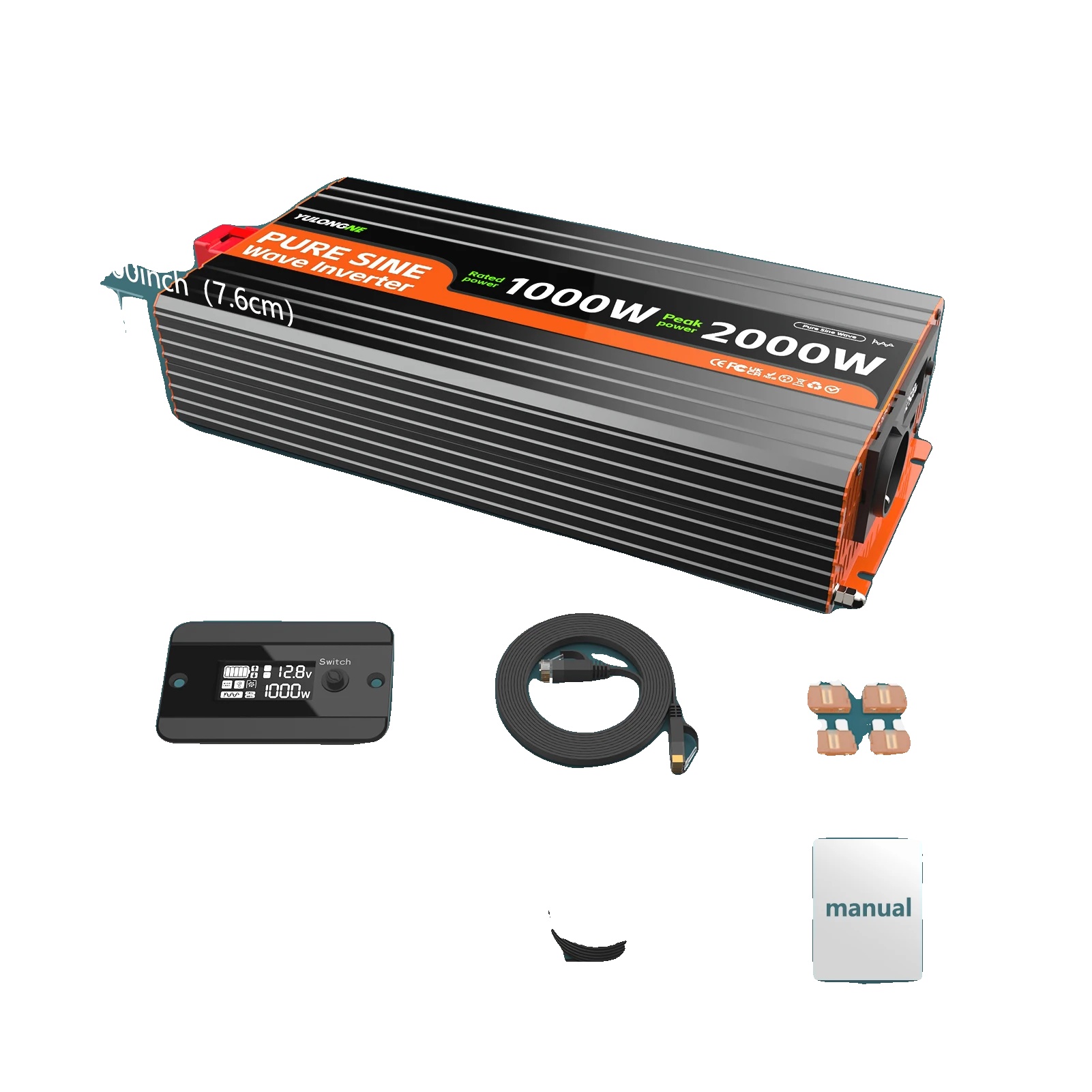 Wechselrichter, Dc-zu-ac-konverter, Fernbedienung Mit Lcd-display, 12v-230v-1000w