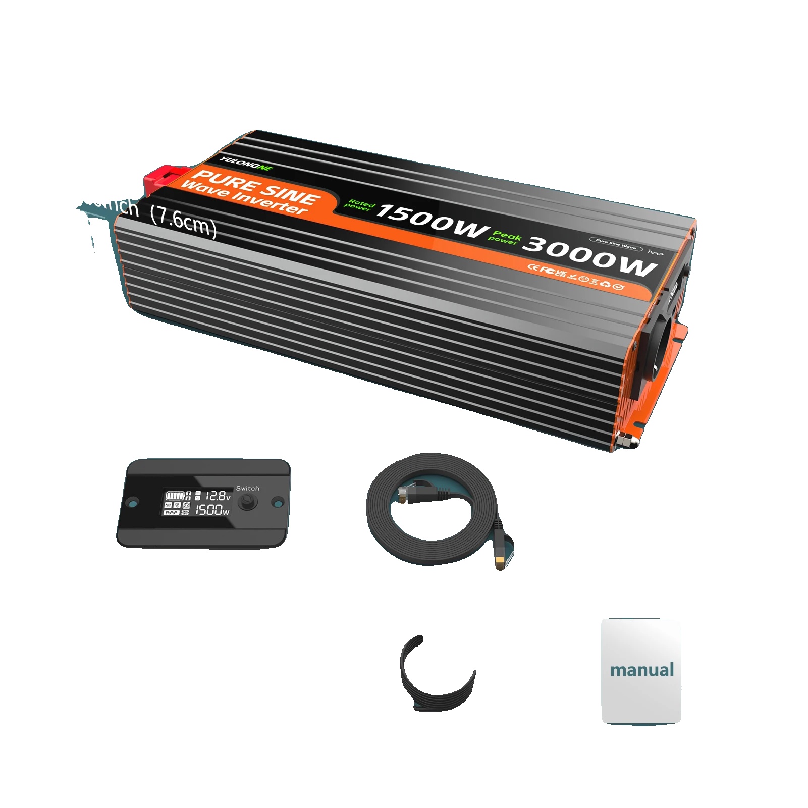 Wechselrichter, Dc-zu-ac-konverter, Fernbedienung Mit Lcd-display, 12v-230v-1500w