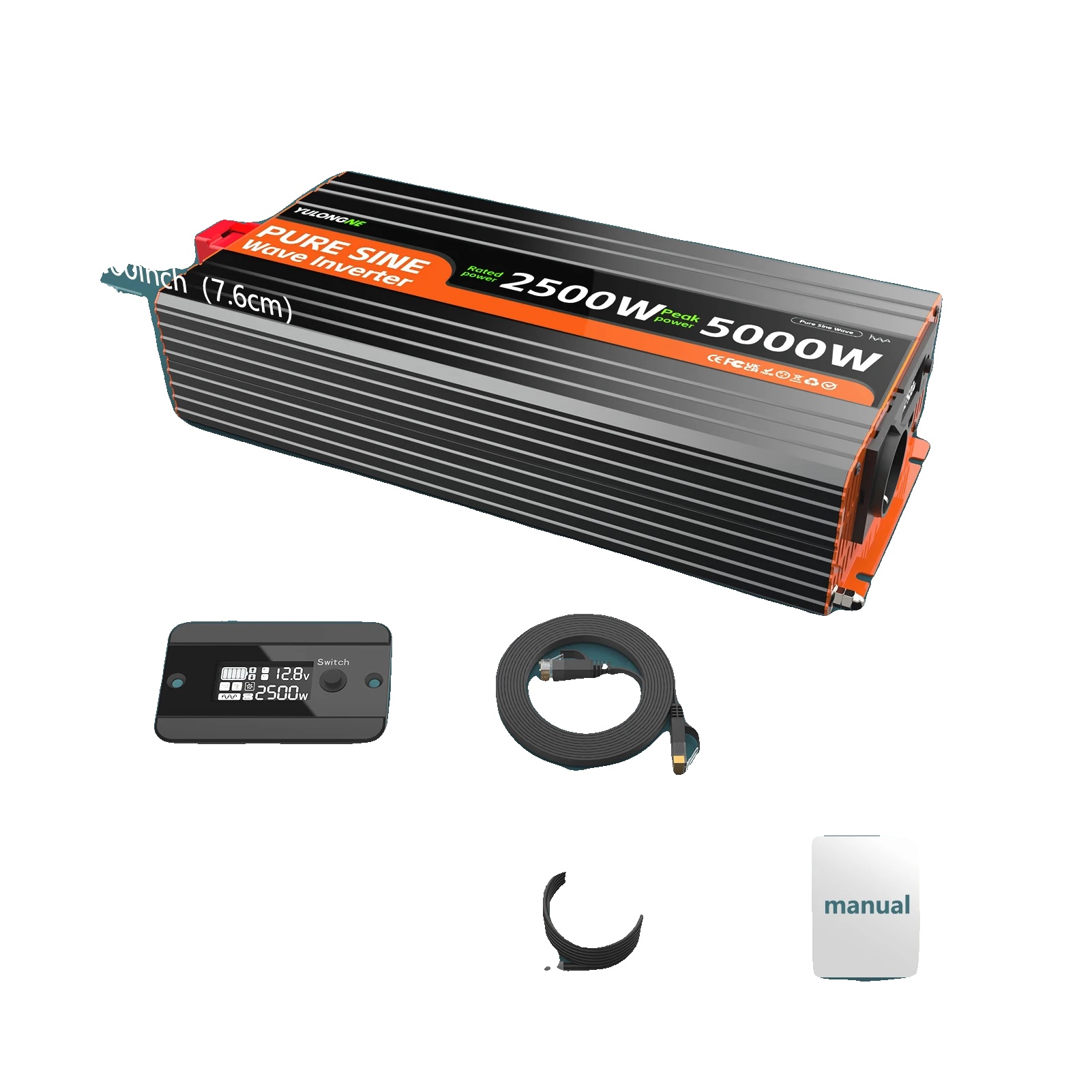 Wechselrichter, Dc-zu-ac-konverter, Fernbedienung Mit Lcd-display, 12v-230v-2500w