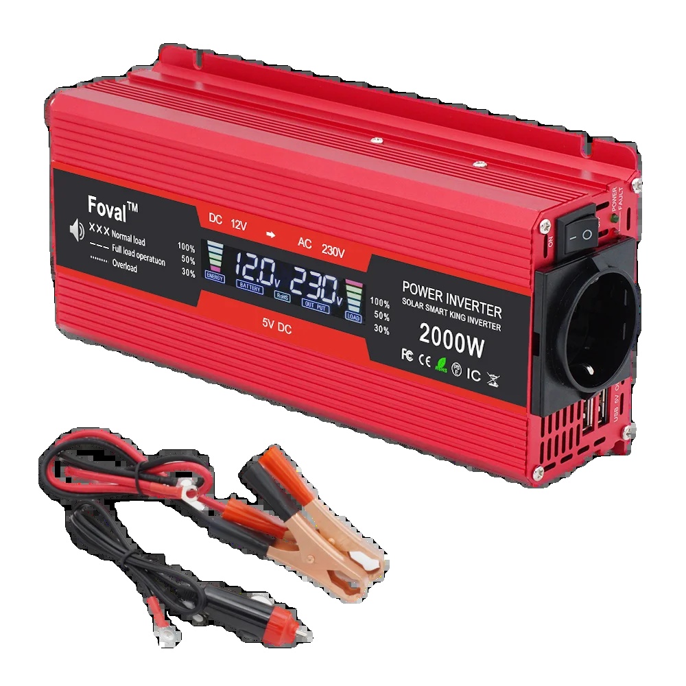 Stromwechselrichter, Modifizierte Sinuswelle, Duale Usb-ports, 2000w Rot