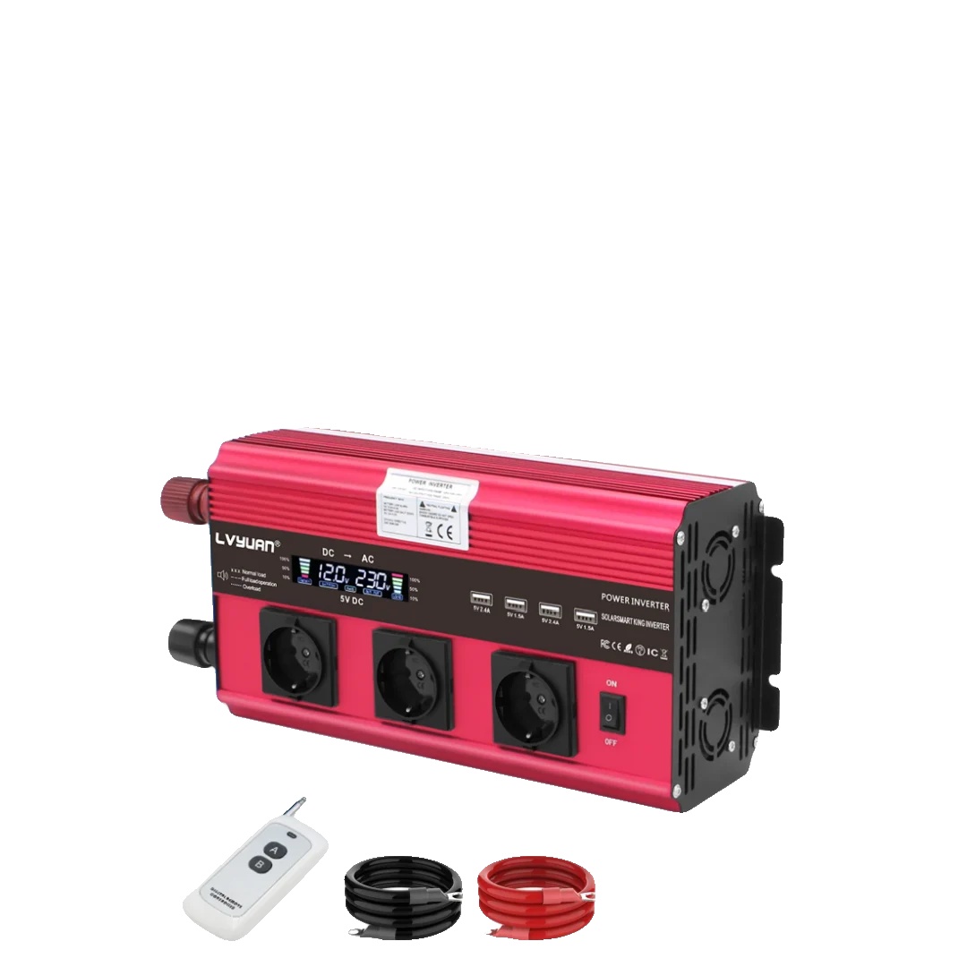 Dual-input-spannungswechselrichter, Hohe Spitzenleistung, Rot 6000w Spitze, Europa, Dc12v Oder 24v, Ac220v