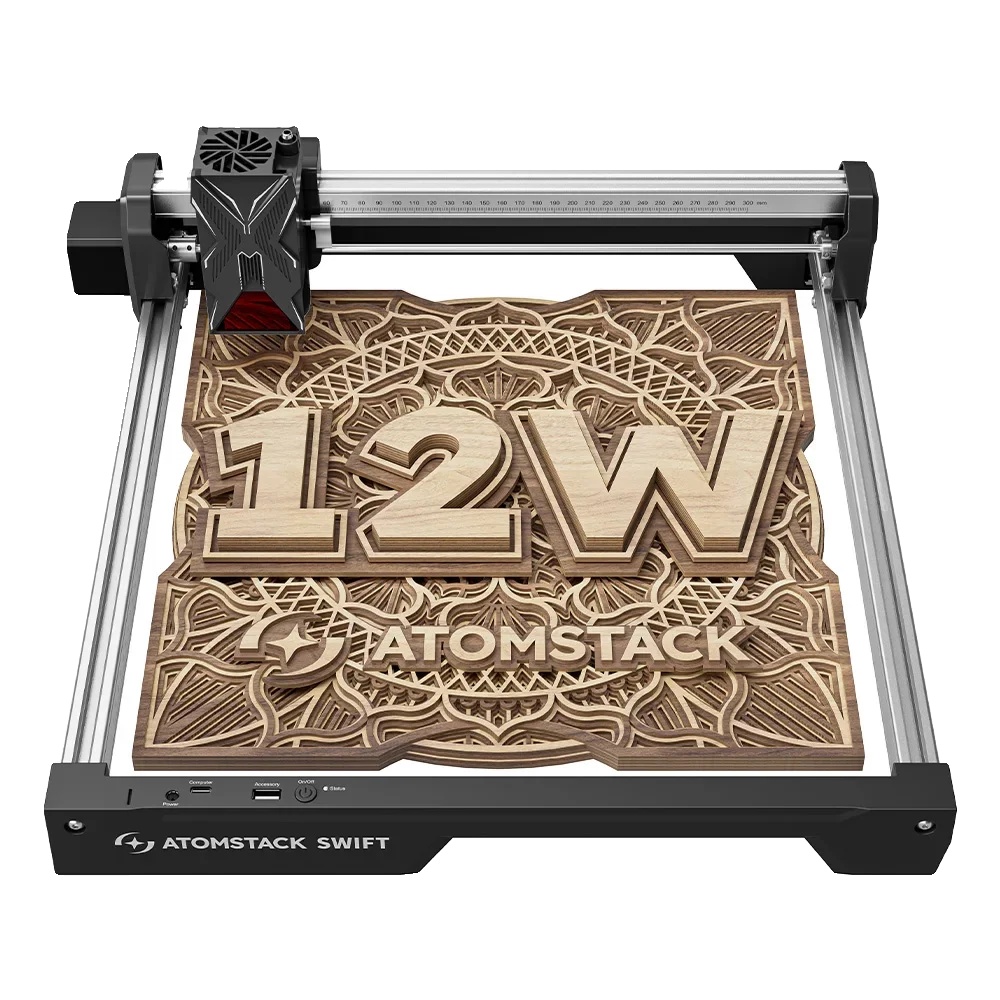 Lasergravur- Und Schneidemaschine, Intelligente Funktionen, Benutzerfreundliche Einrichtung, Swift 12w