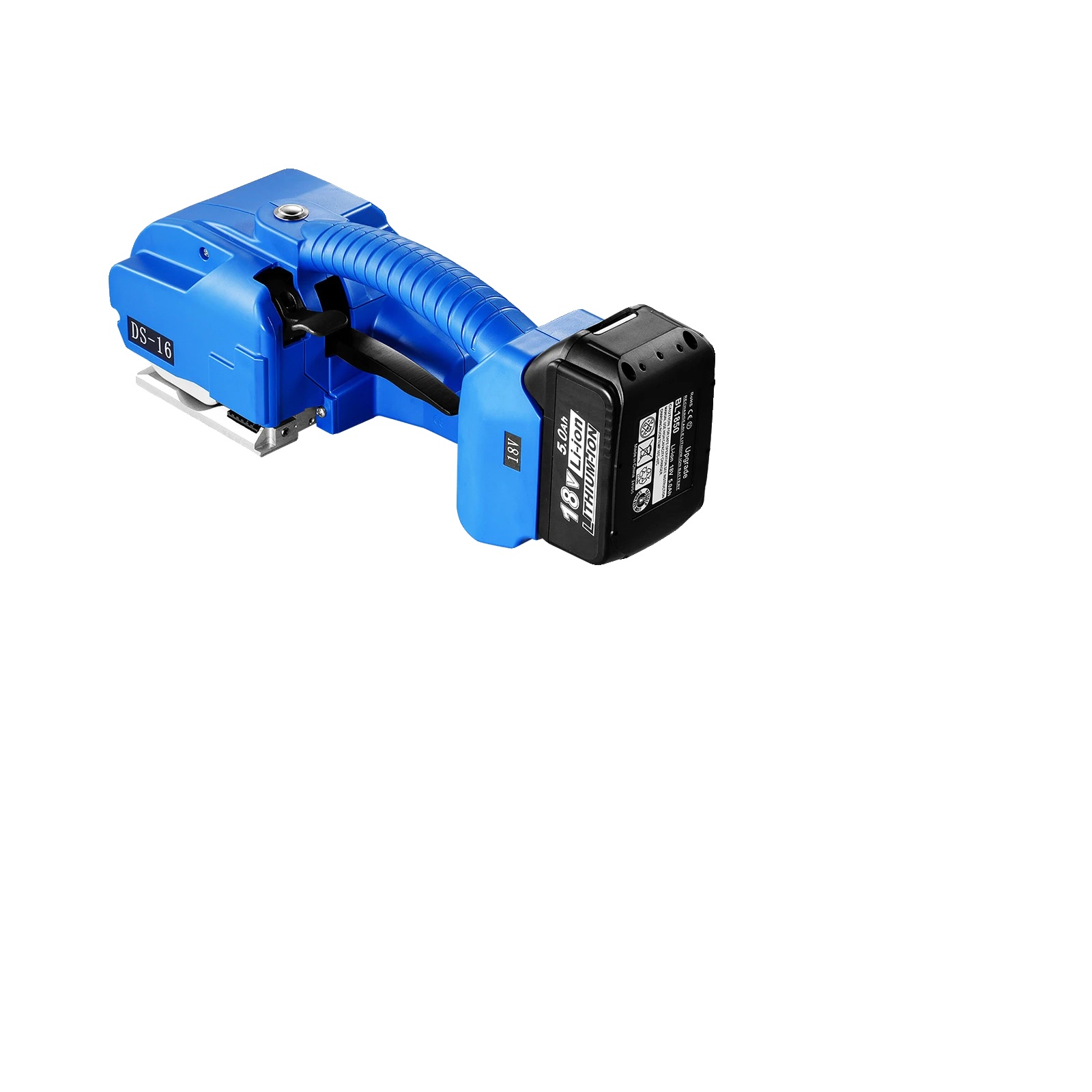 Elektrische Umreifungsmaschine, Dual-batterie, Lange Akkulaufzeit, Einstellbare Spannkraft, Blau