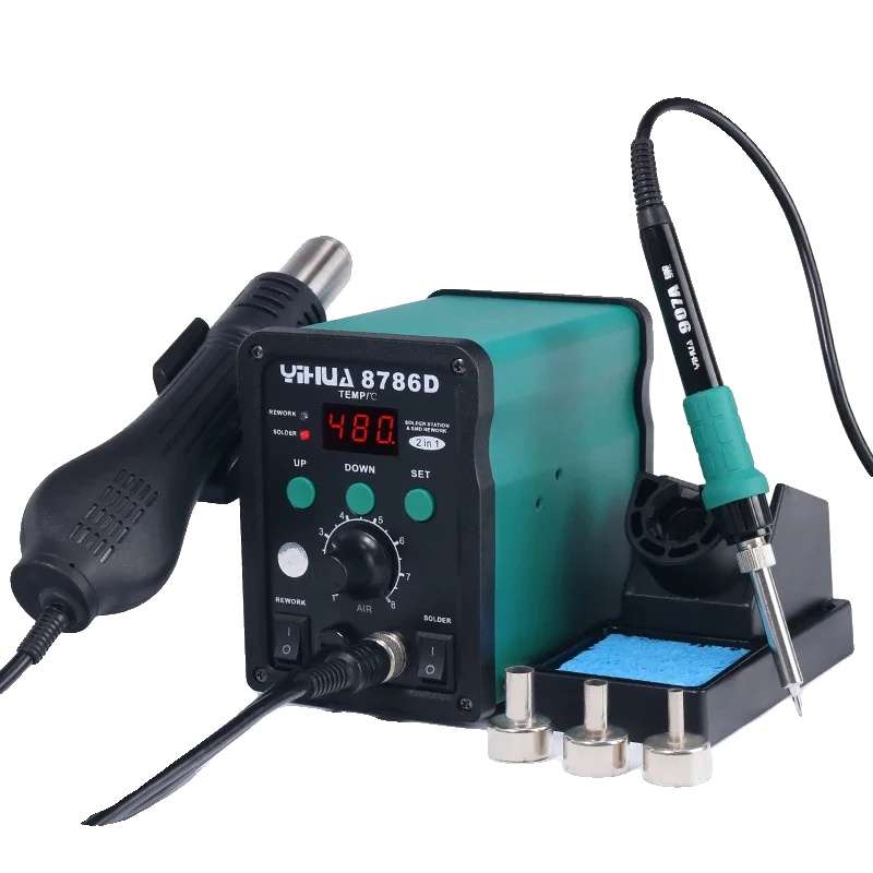 Lötstation, Heißluftpistole, Lötkolben, 8786d Paket 1, 220v Eu