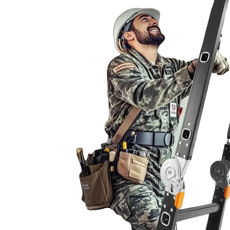 Mehrzweckleiter, Teleskopisches Design, 150 Kg Tragfähigkeit, Rot