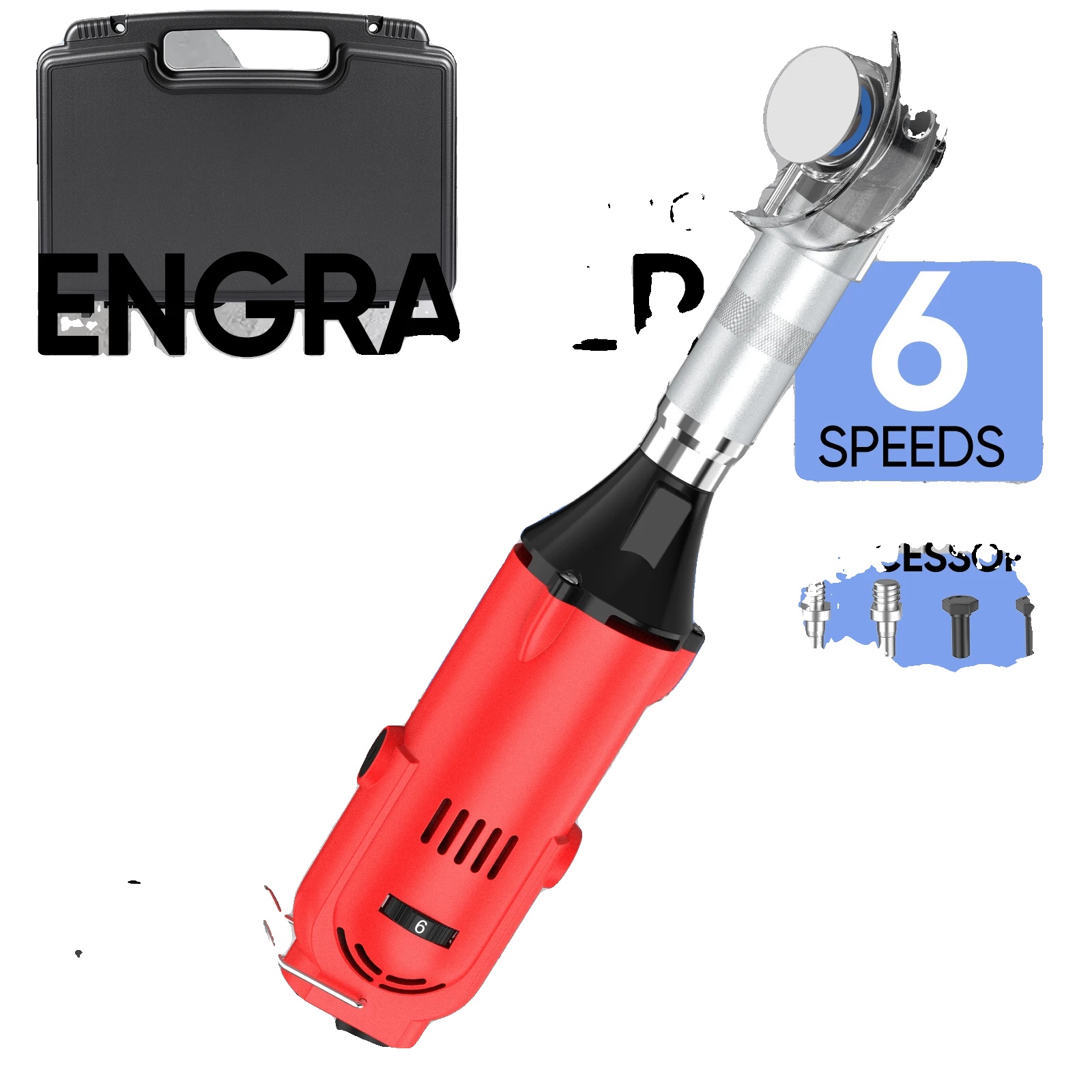 Schleifwerkzeug, 6 Variable Geschwindigkeiten, Tragbares Design, Rot 380w