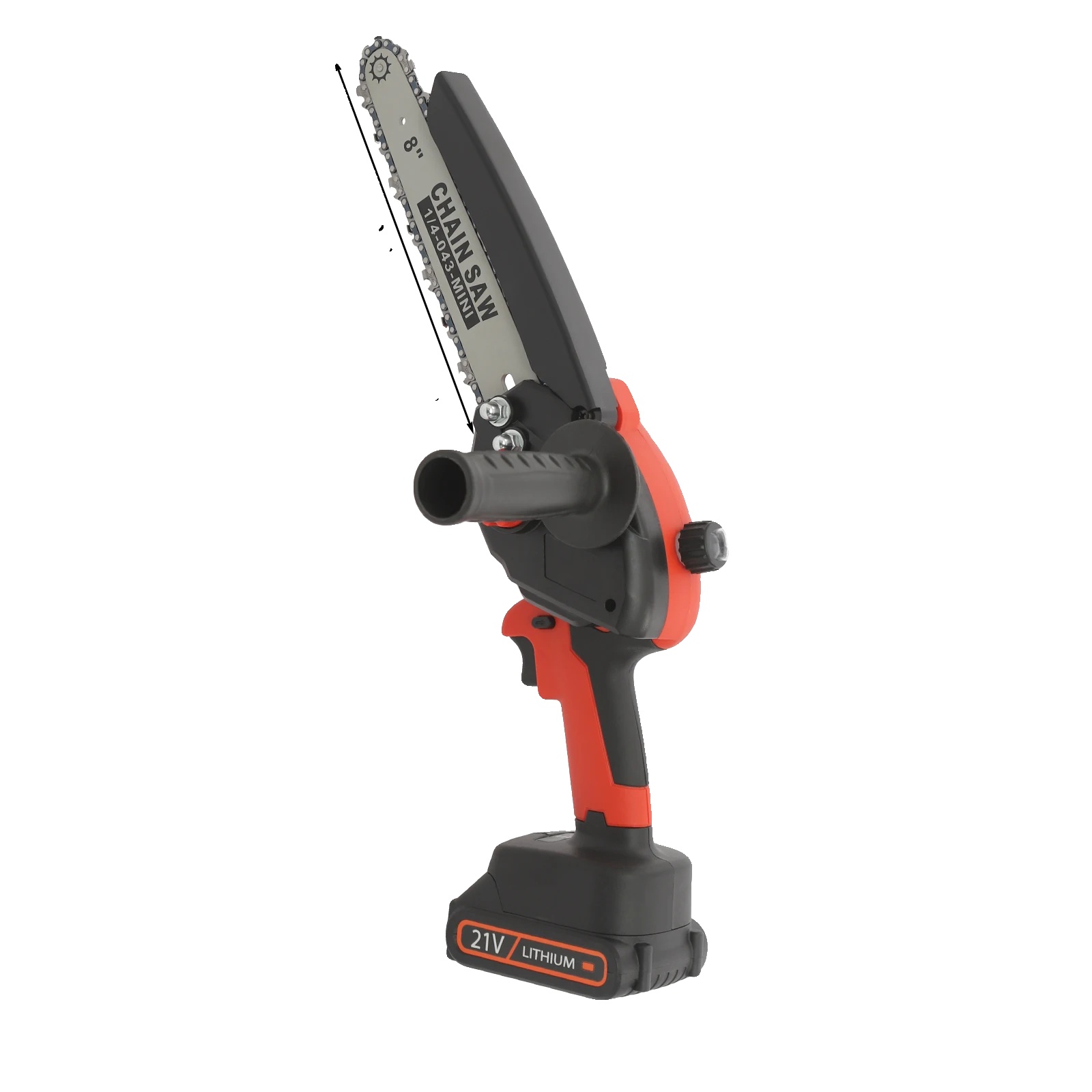 Mini-elektro-kettensäge, Kabelloser Betrieb, Dual-batteriesystem, Schwarz