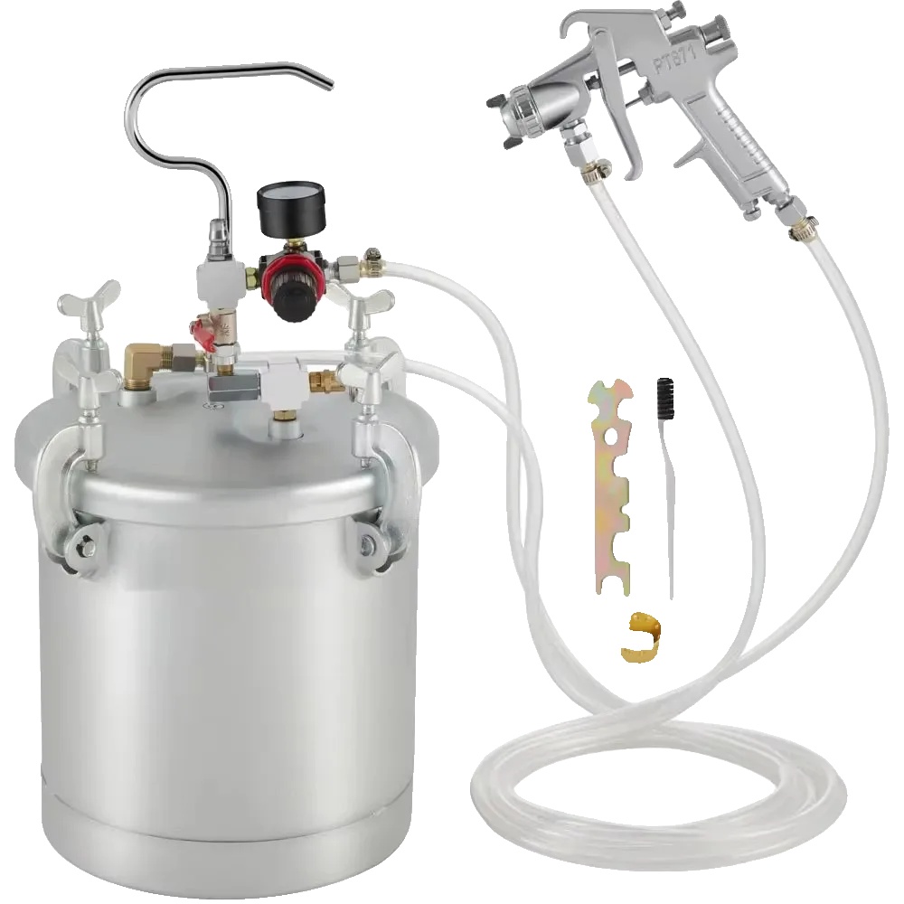 Drucklack-sprühgerät, 9,5 Liter Fassungsvermögen, 3 Meter Schlauch, 3 Mm Düse, 45-60 Psi Betriebsdruck, 6-8,8 Cfm Luftverbrauch