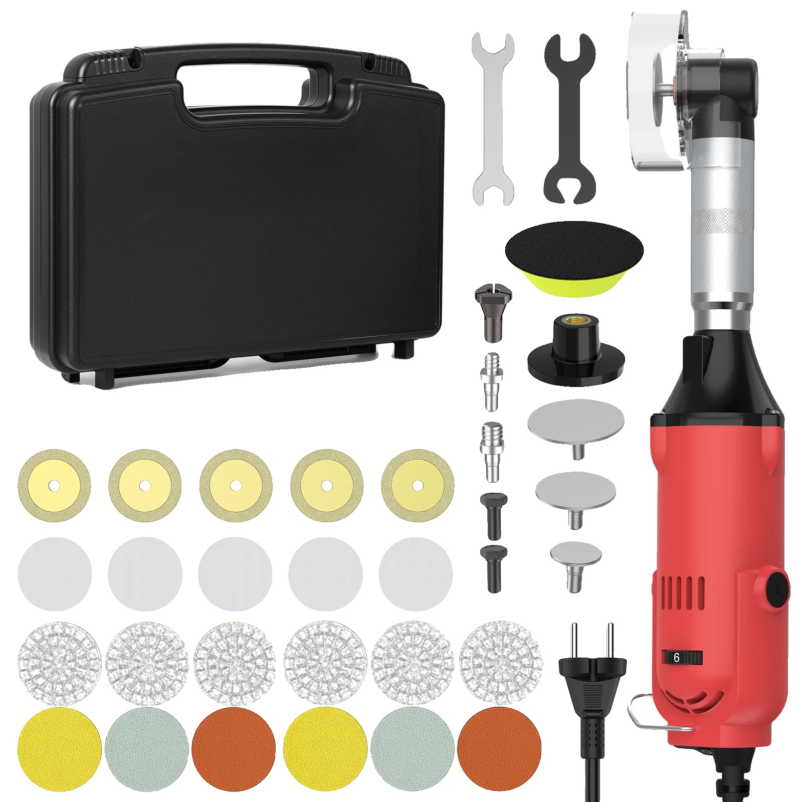 Keramischer Fliesenschneider, 6 Variable Geschwindigkeiten, Kompaktes Design, Plastikbox