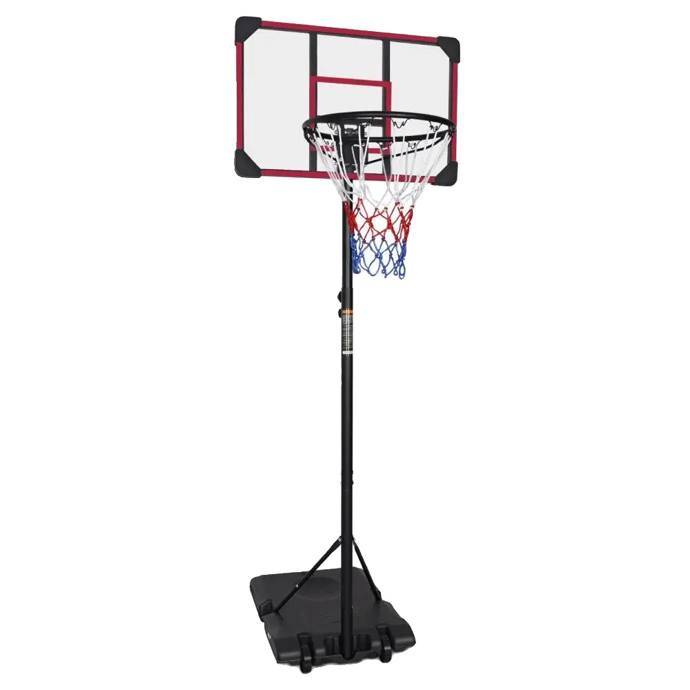Basketballkorb, Verstellbare Höhe, Tragbares Design, Rot