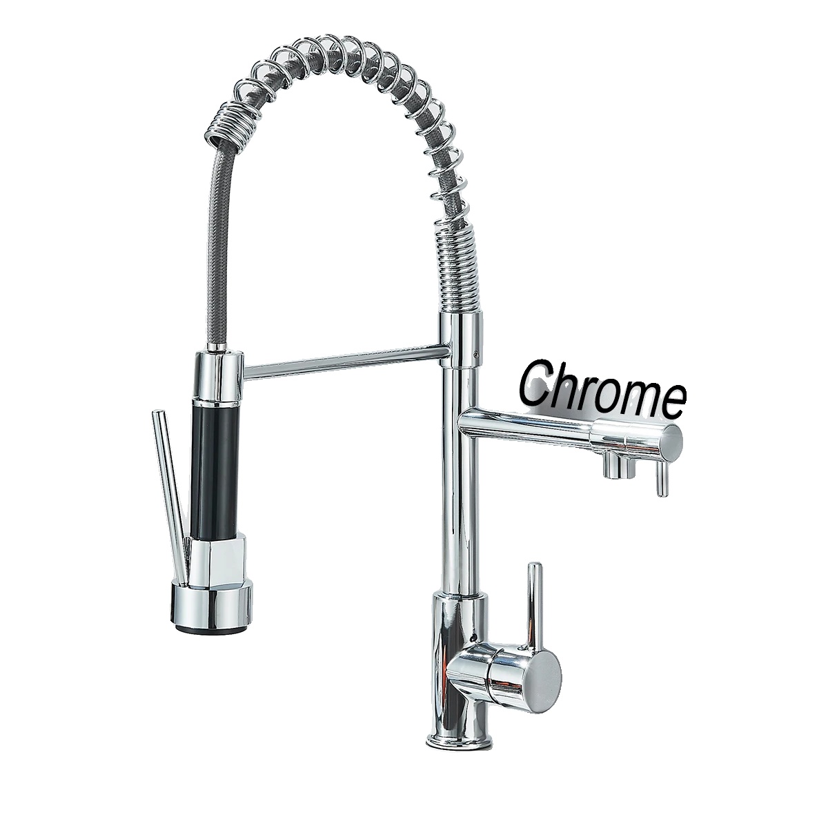 Küchenarmatur, 360° Drehung, Ausziehbarer Wasserhahn, Chrom A