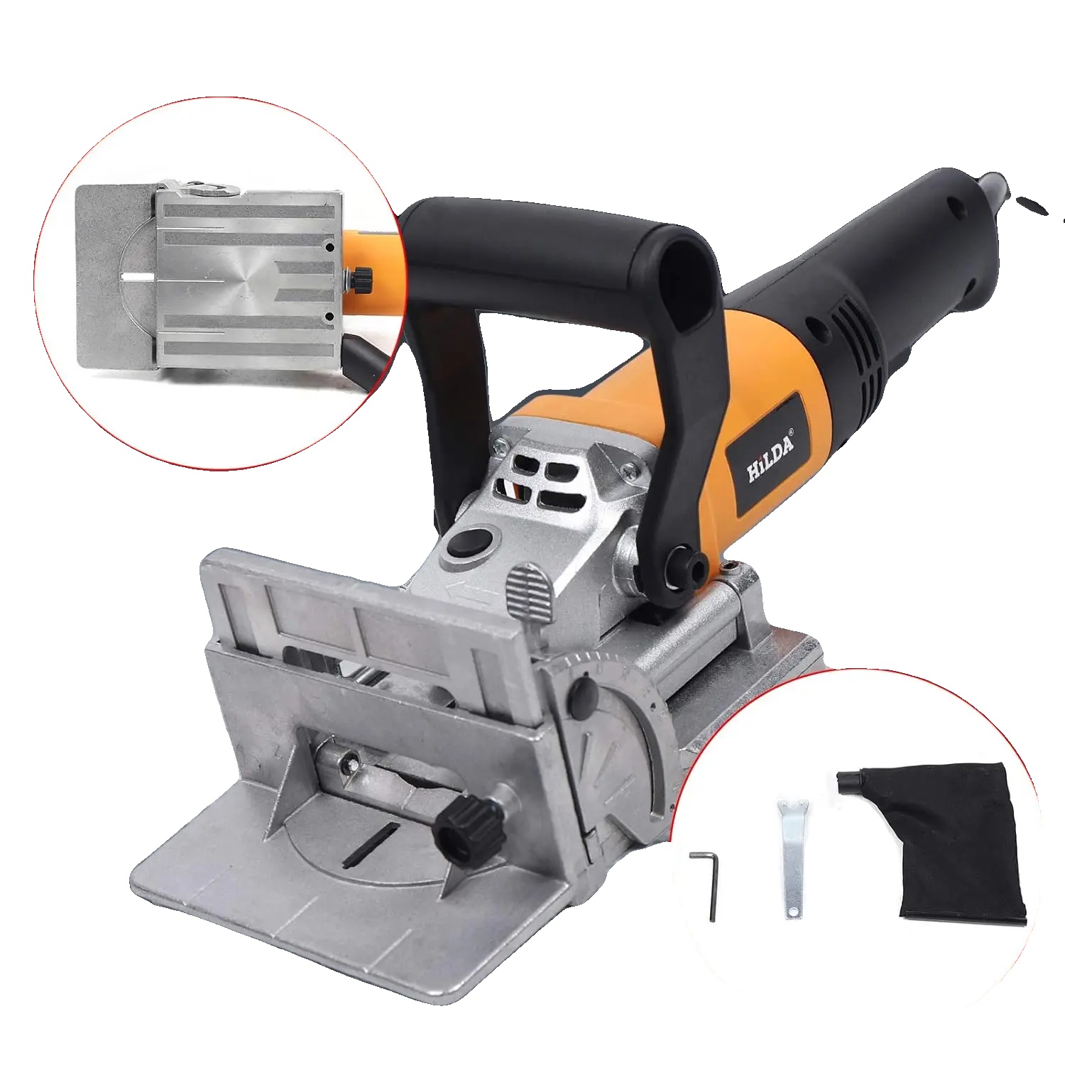 Klingenfräsmaschine, 760w Leistung, 11600 U/min, 90° Verstellbare Neigung, Höhenverstellbar, Staubabsaugung Enthalten