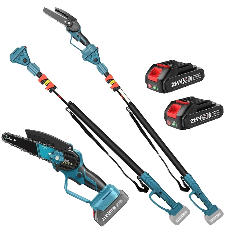 Kettensäge, Bürstenloser Motor, Verstellbarer Stab, Mit 2xbattery