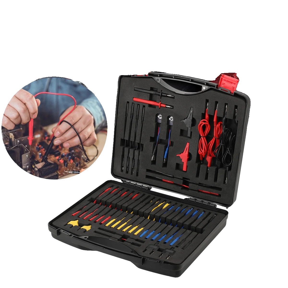 Automotive Multimeter Testleitungsset, Kupfermaterial, Kabel Mit Verschiedenen Längen, 92-teiliges Set, Kompatibel Mit Automobilelektronik,