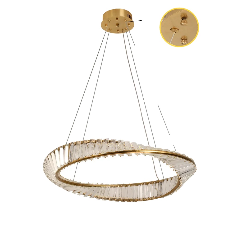 Kristall-deckenleuchte, Höhenverstellbar, Moderner Stil, 60cm, 3 Farben Wechselbar