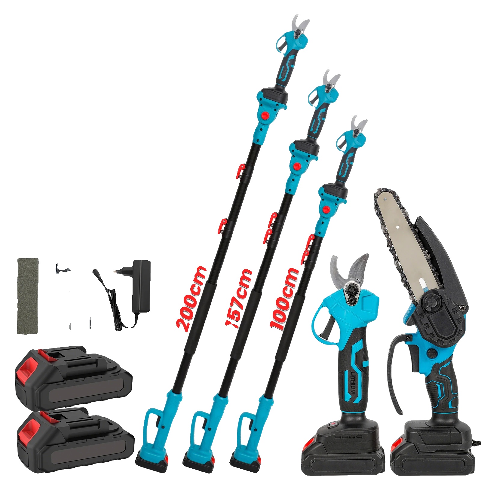 Elektrisches Schnittwerkzeug, 3-in-1-design, Verstellbare Länge, 3in1 Kettensäge Scheren
