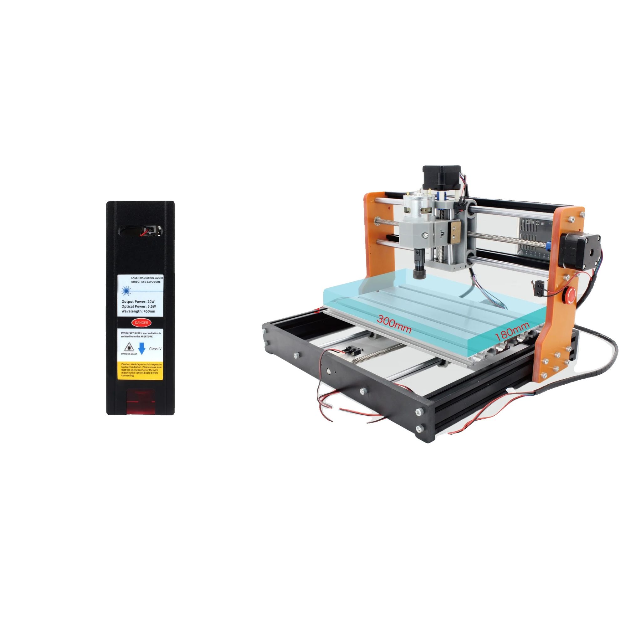 Cnc-fräse, Offline-controller, 20w Laser-modul, Füge 20w Laser Hinzu