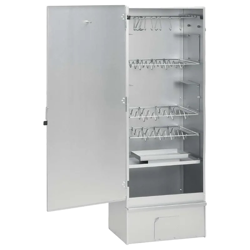 Grillofen Räucherofen, Verzinkter Stahl, Praktischer Tisch, Silber