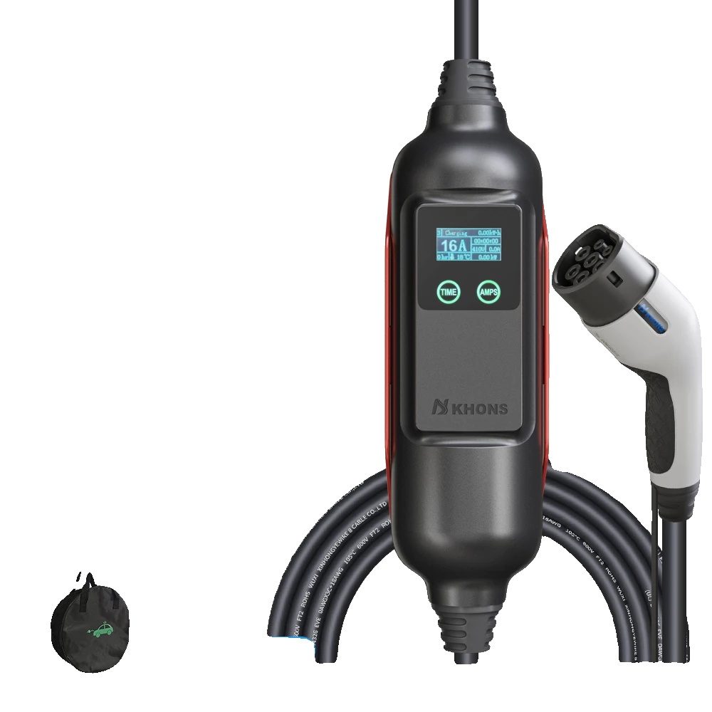 Tragbares Elektrofahrzeug-ladegerät, Typ2 Iec62196-2 Kompatibilität, 5m Kabellänge, 11kw 16a 3phasen, Typ2