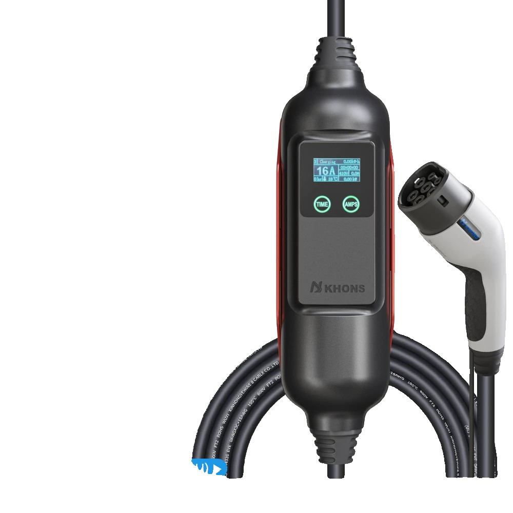Tragbares Elektrofahrzeug-ladegerät, Typ2 Iec62196-2 Kompatibilität, 5m Kabellänge, 11kw Und 16a Adapter, Typ2-a
