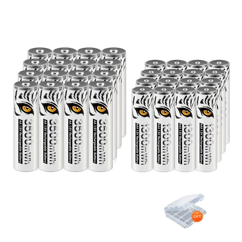 Wiederaufladbare Batterien, Hohe Kapazität, Intelligentes Ladegerätetui, 16aa Und 16 Aaa
