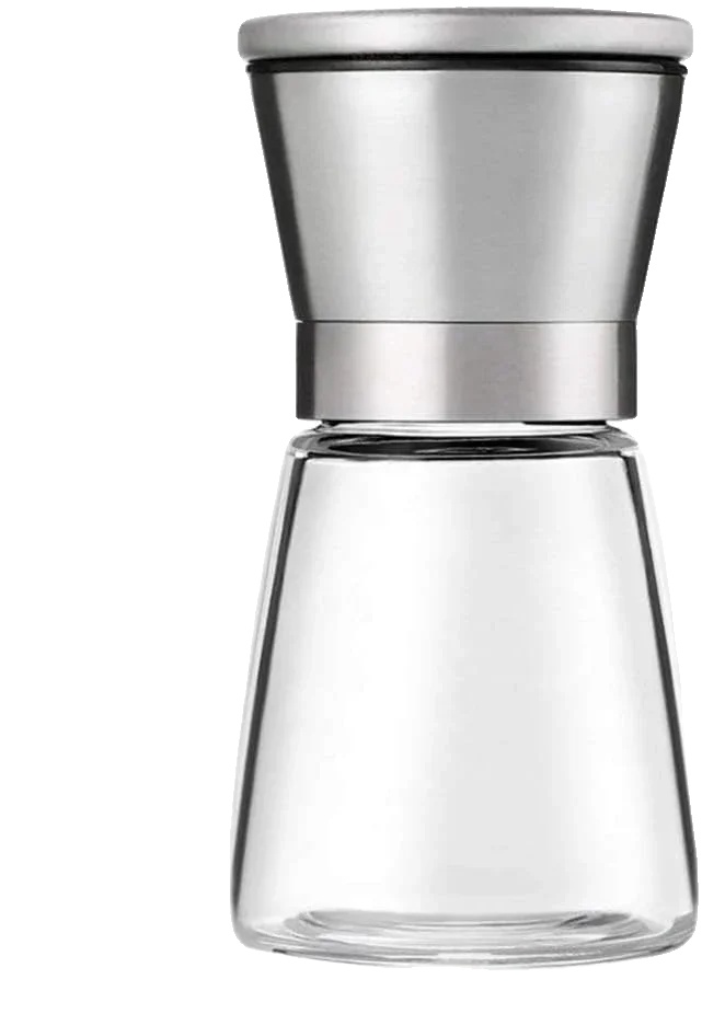 Manuelle Salz- Und Pfeffermühle, Einstellbare Körnung, Umweltfreundliches Design, Kurzer Grinder 1stück