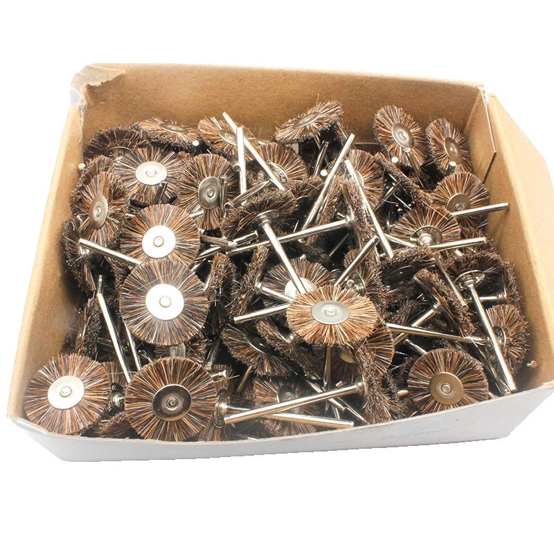 Schleifbürsten, Mehrere Härteoptionen, Kompatibel Mit Dremel-werkzeugen, 100pcs 25mm Braun