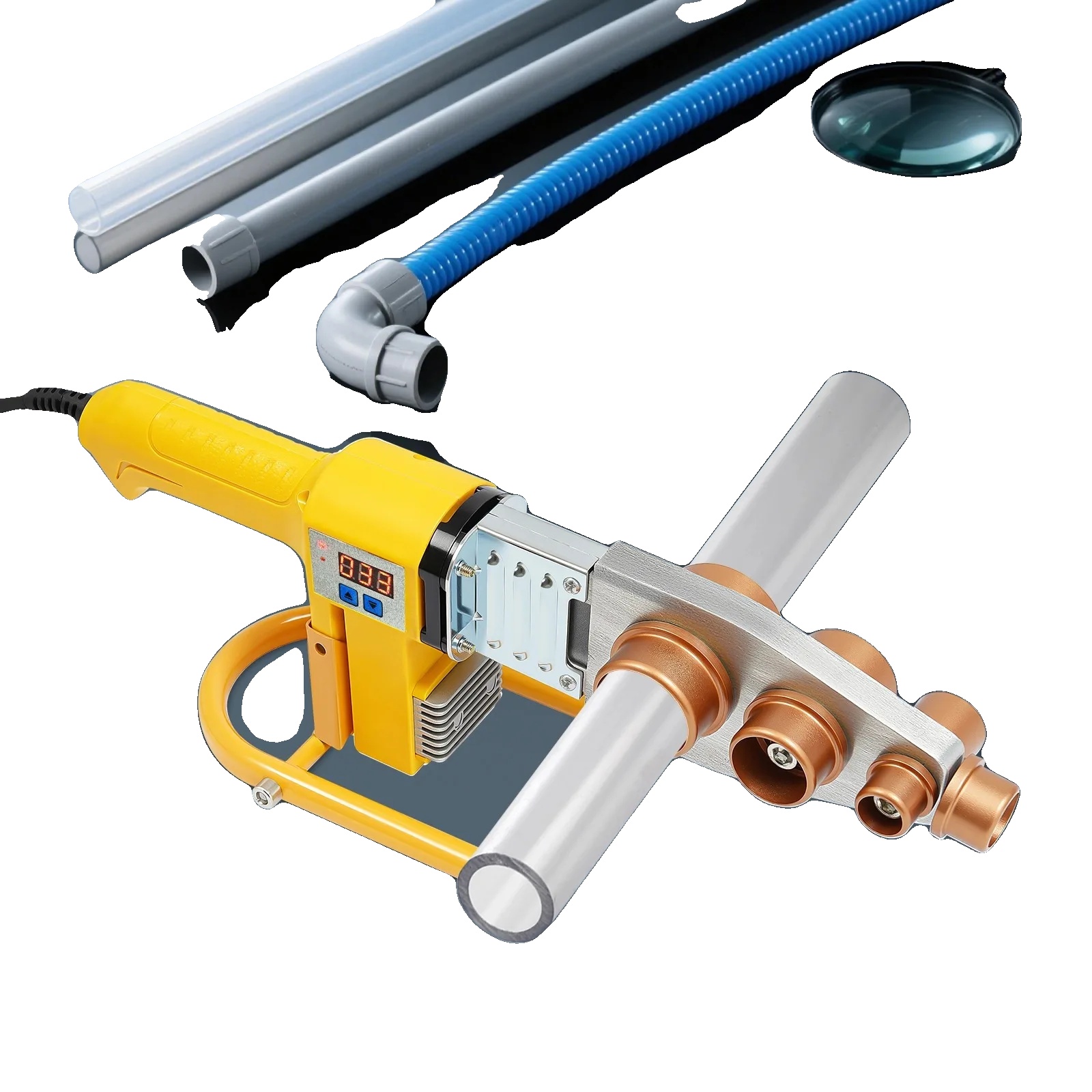 Rohrschweißmaschine, 850w Leistung, 220v Spannung, 6 Matrizenköpfe, Einstellbare Temperatur 0-380°c, Abmessungen 33,5cm X 13,5cm