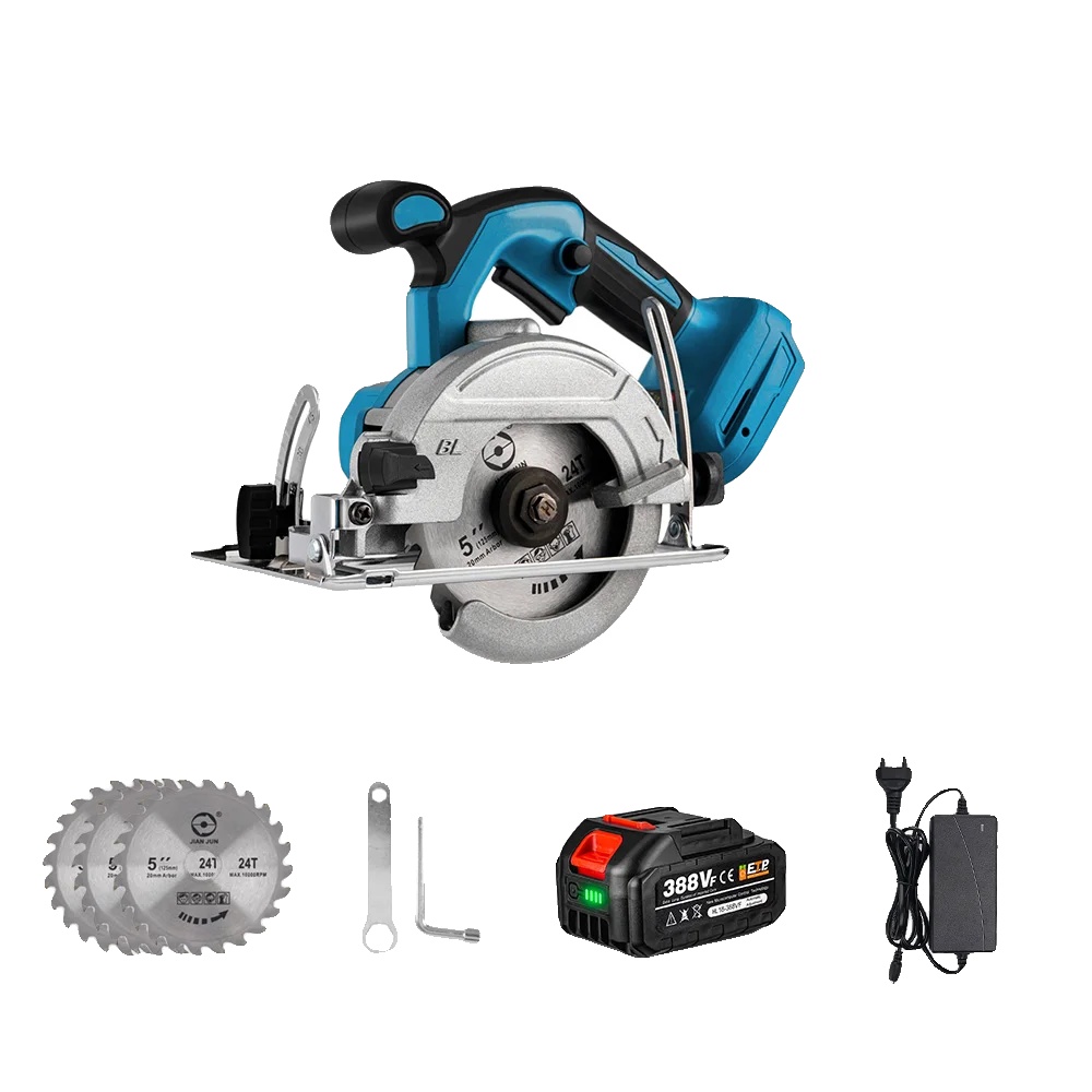 Kreissäge, Bürstenloser Motor, Verstellbarer Schnittwinkel, 1x3.0ah Batterien Set