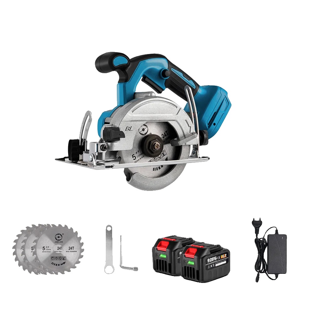 Kreissäge, Bürstenloser Motor, Verstellbarer Schnittwinkel, 2x4.5ah Batterien Set