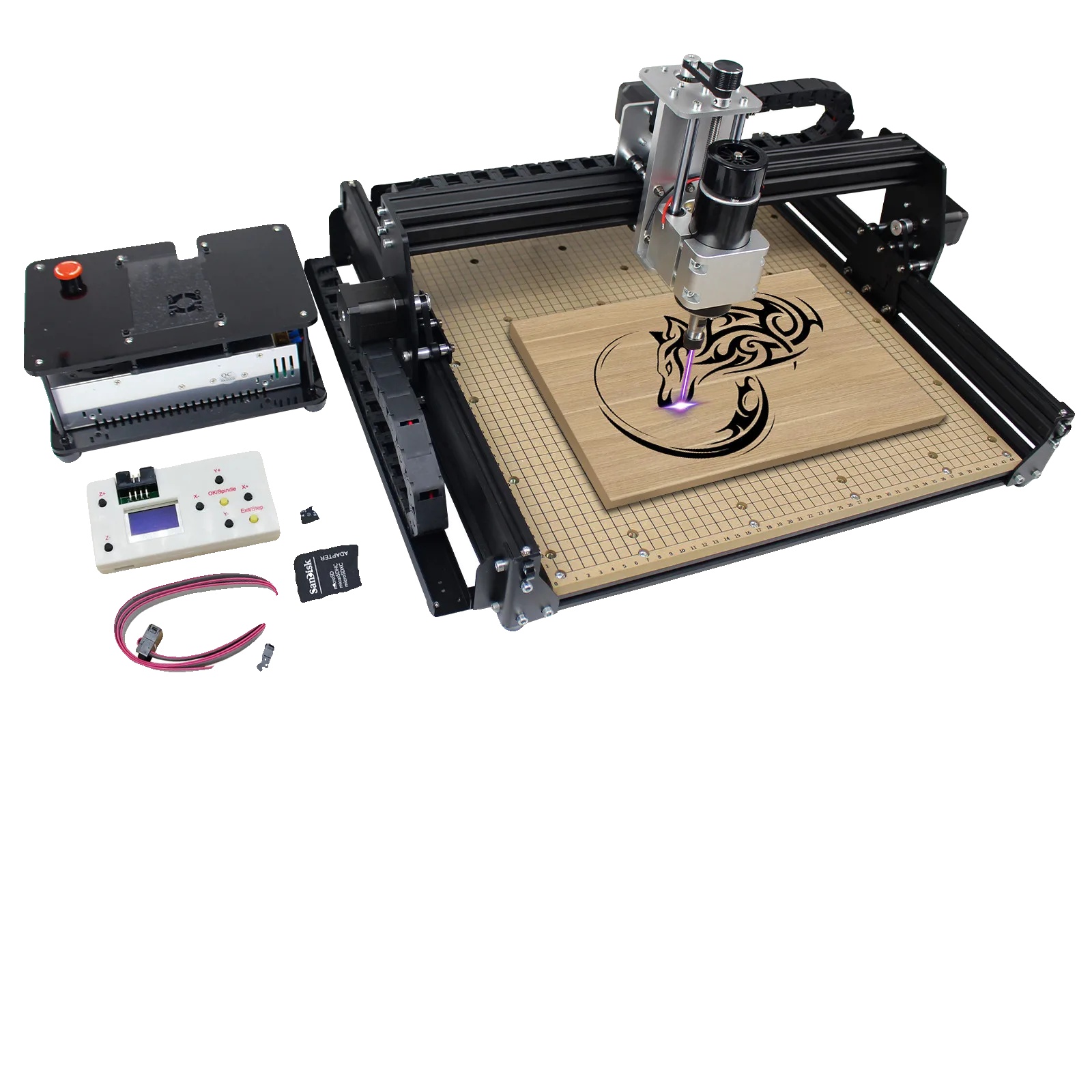 Cnc Schneidemaschine, 500w Spindel, Gravurfähigkeit, Mit Handcontroller, Mit 20w Laser, 220v