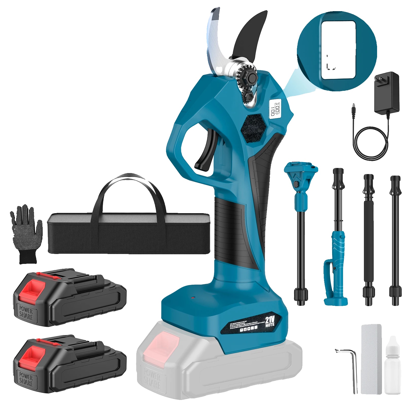 Garten Schneidwerkzeug, Hochreichend, Elektromotor, Mit 2xbattery