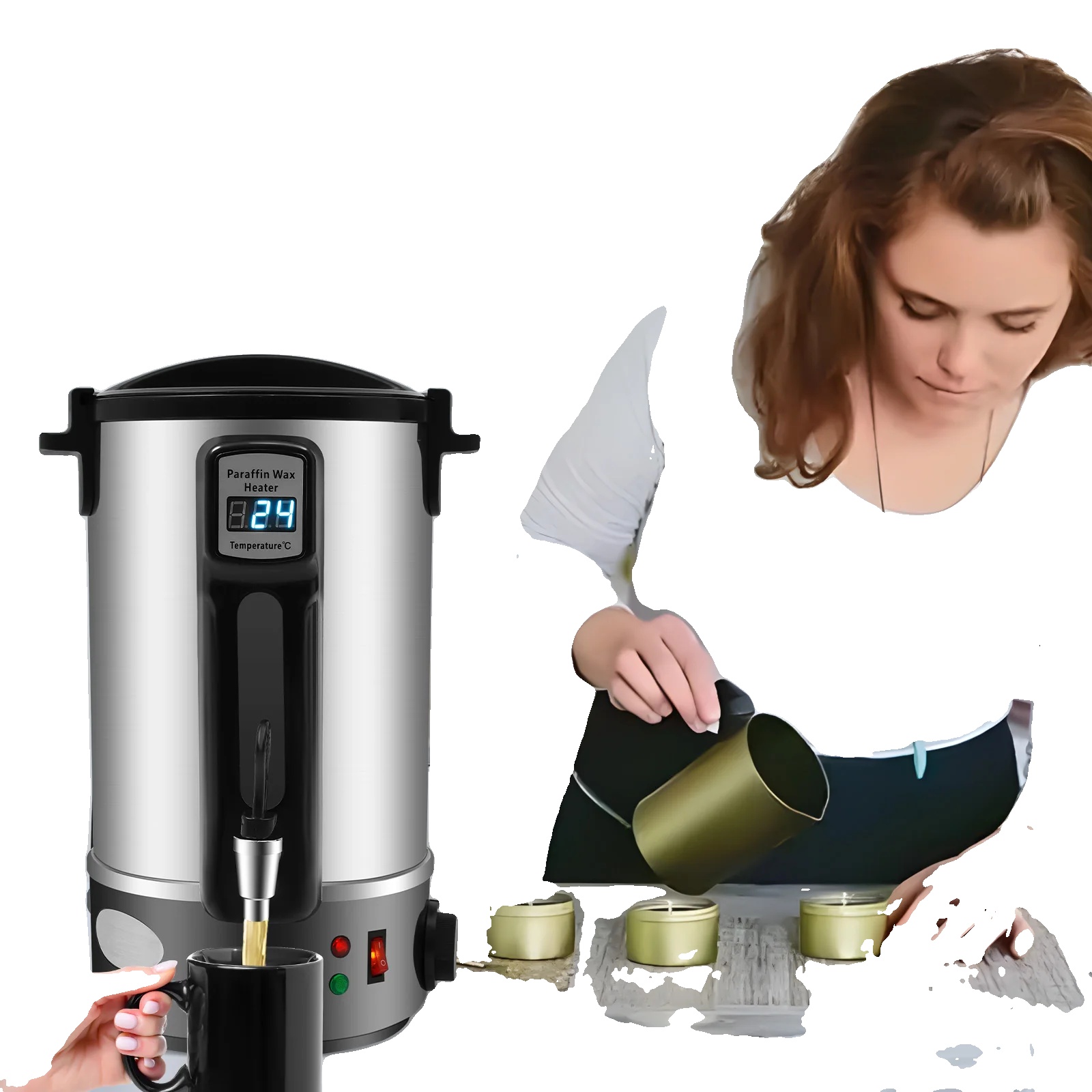 Wachsschmelzer, Große 8l Kapazität, Schnelles Heizen, Einstellbare Temperaturregelung