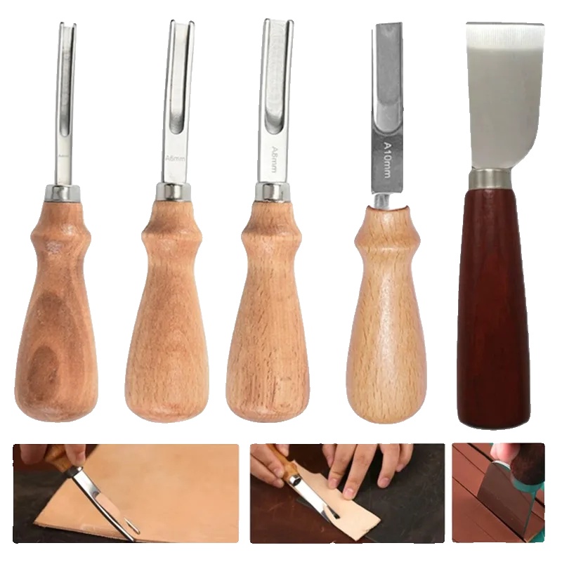 Lederhandwerkswerkzeugset, Präzises Schneiden, Langlebiges Design, 5pcs