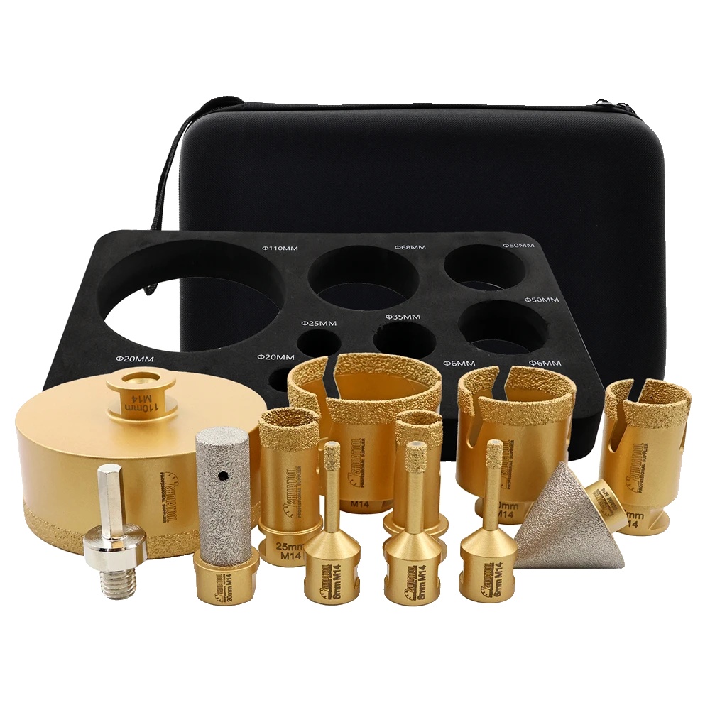 Bohrer Set, Diamantbeschichtet, Verschiedene Größen, 12pcs, M14 Gewinde