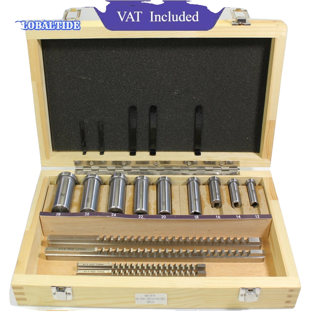 Schlüsselweite Stanzsatz, 18 Teile, Hochgeschwindigkeitsstahl, 4-8mm Stanzgrößen, Mit Kragen, Komplettes Schneidwerkzeugpaket