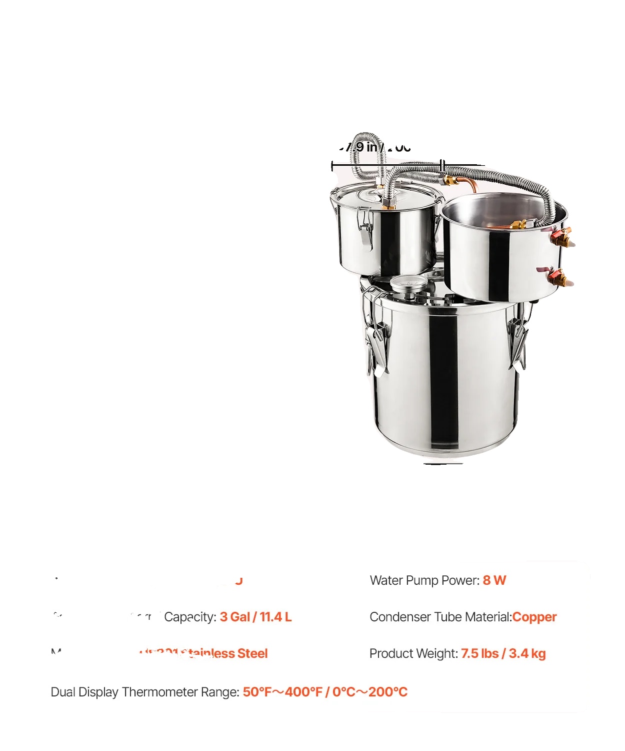 Alkohol-destillierer, 11,4 Liter Kapazität, Komplettes Heimbrau-kit, 3 Gallonen Typ B