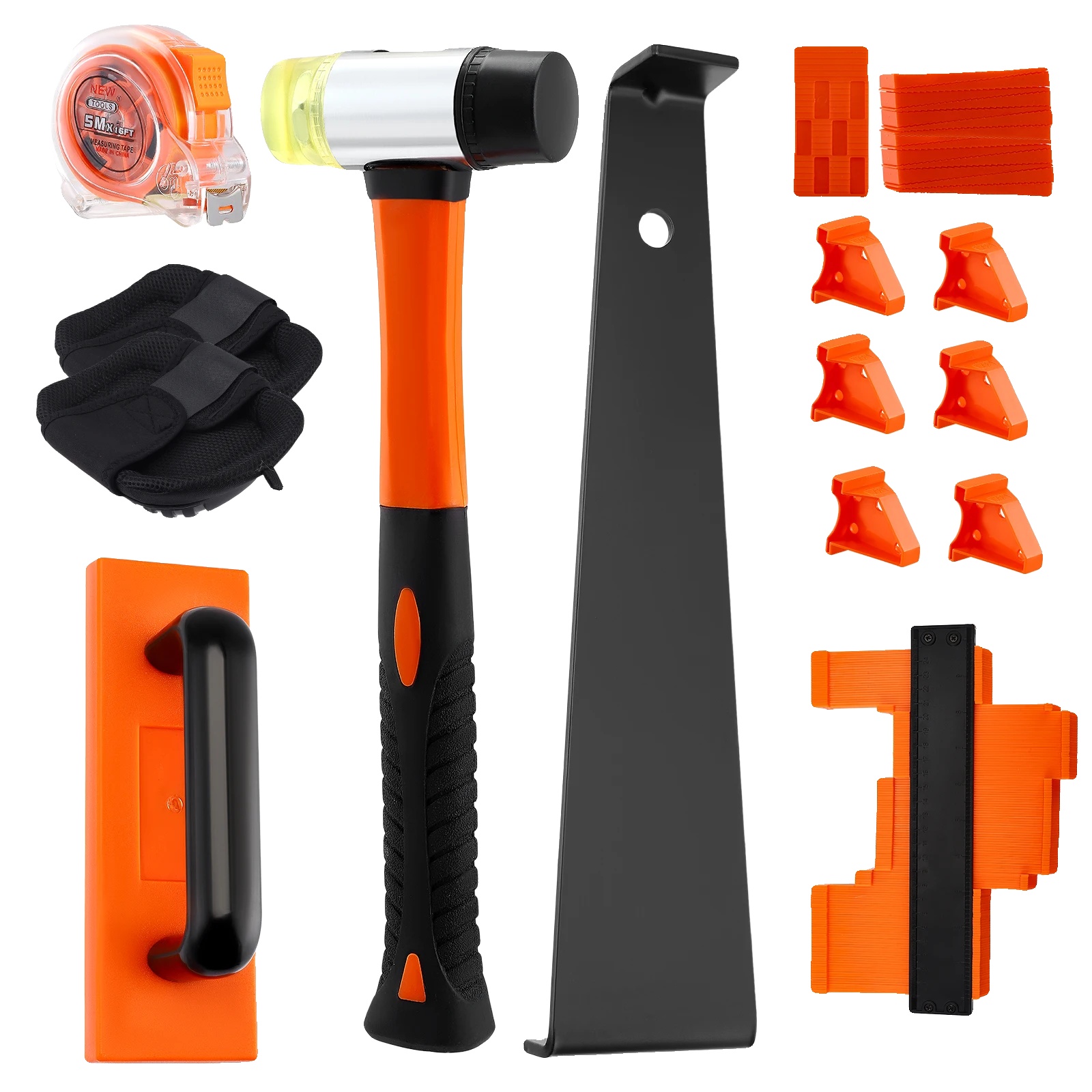 Bodenbelagsinstallationsset, Umfassende Werkzeuge, Präzise Gestaltung, Orange