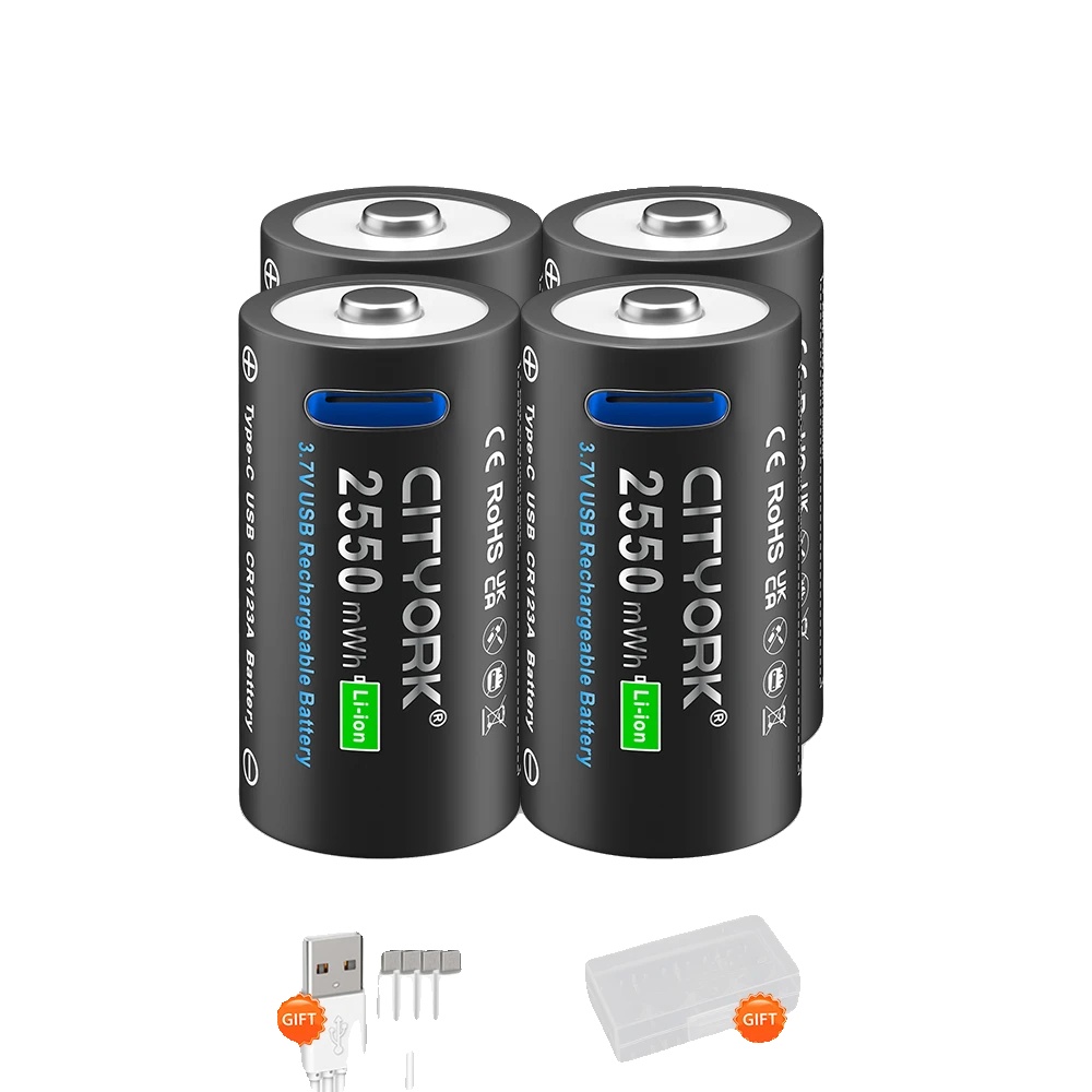 Wiederaufladbare Batterie, Usb-ladung, Kompatibel Mit Rcr123 Rcr123a, 4pcs