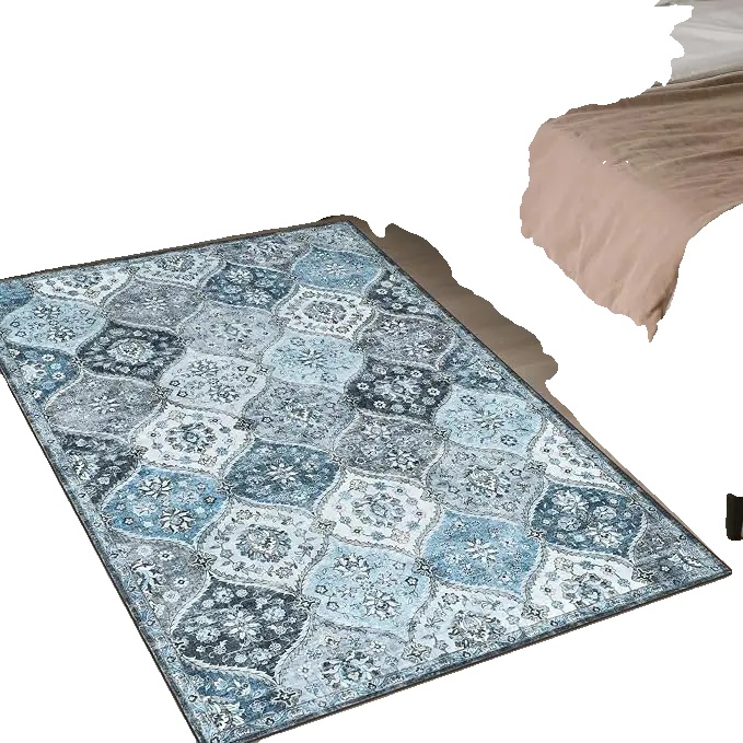 Teppich, Fleckenresistent, Rutschfeste Ausführung, Graublau, 160x230cm-b