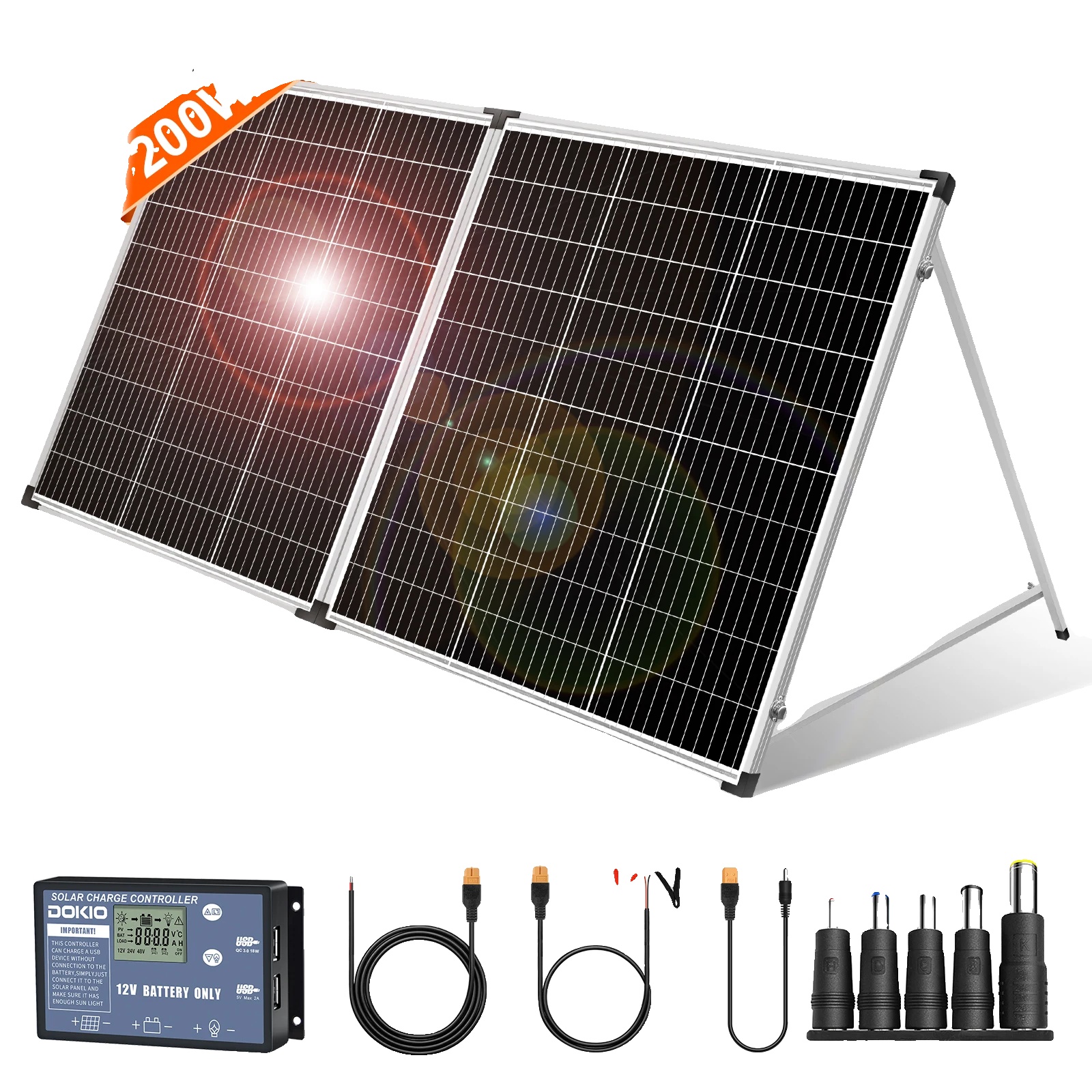 Solarpanel, Hohe Effizienz, Faltbares Design, 200w