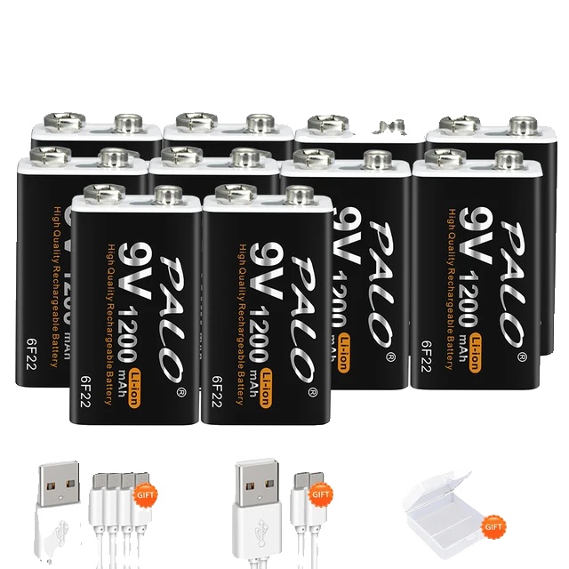9v-batterie, Wiederaufladbare Li-ion, Kompatibel Mit Multimetern, 10pcs Batterie