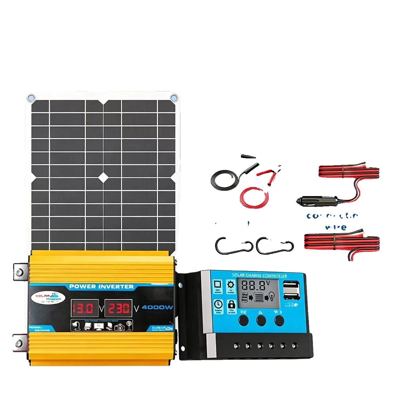 Solar-kit, Flexibles Panel, Reiner Sinuswellenwechselrichter, Gelbe 220v Kits
