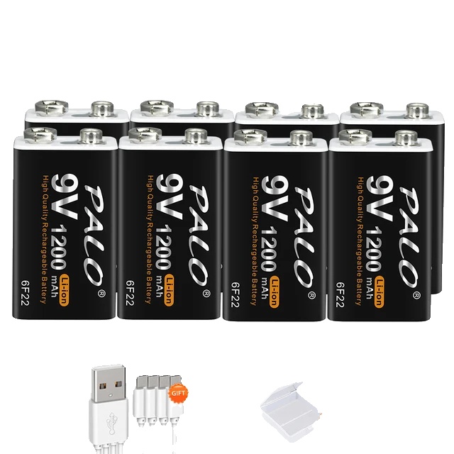 9v-batterie, Wiederaufladbare Li-ion, Kompatibel Mit Multimetern, 8pcs Batterie
