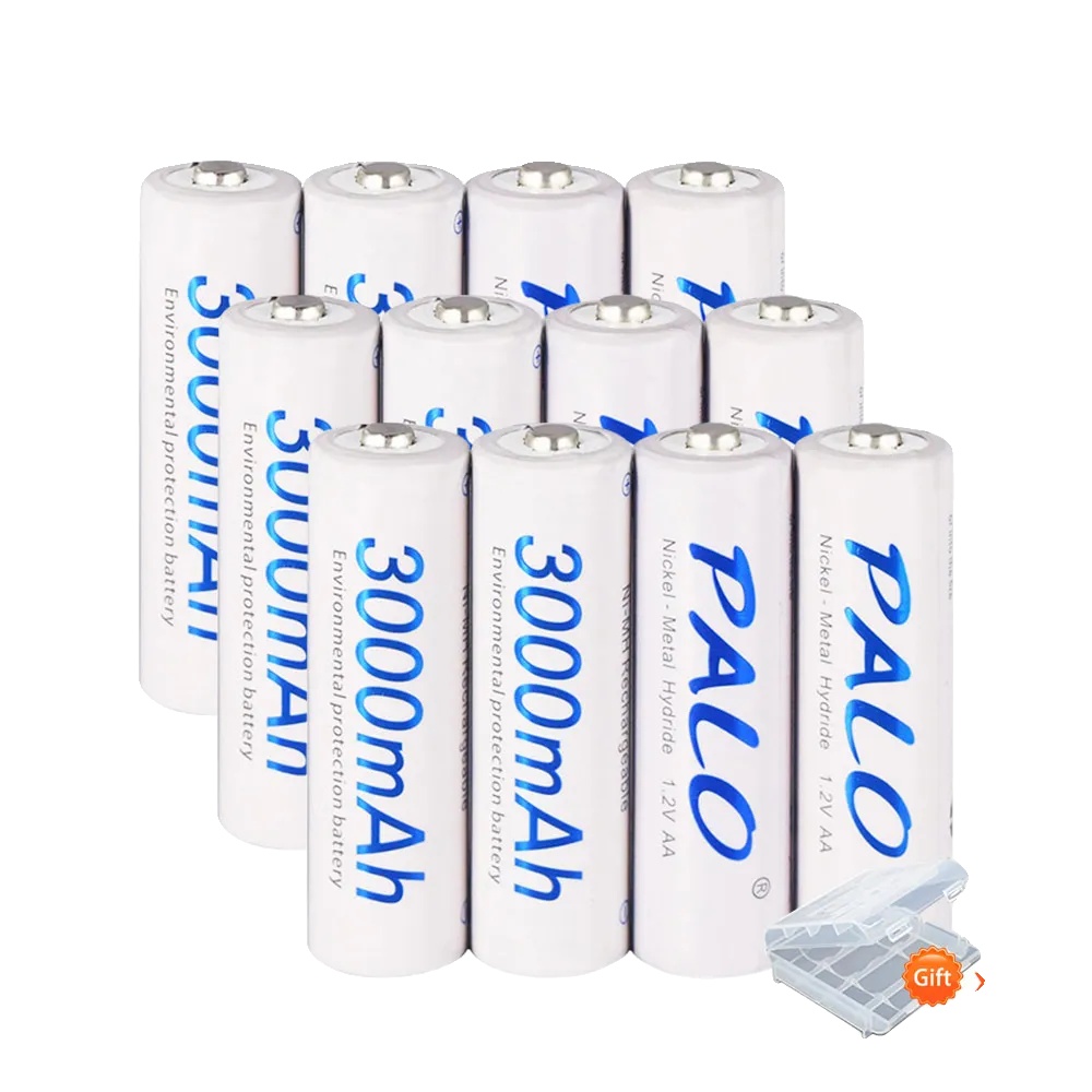 Wiederaufladbare Batterien, 3000mah Kapazität, Breite Kompatibilität, 12 Stück Aa Weiß
