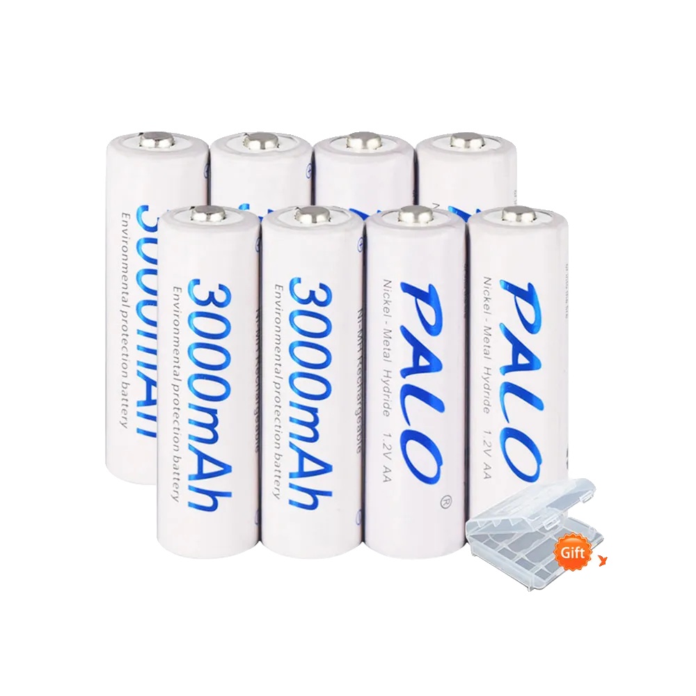 Wiederaufladbare Batterien, 3000mah Kapazität, Breite Kompatibilität, 8 Stück Aa Weiß