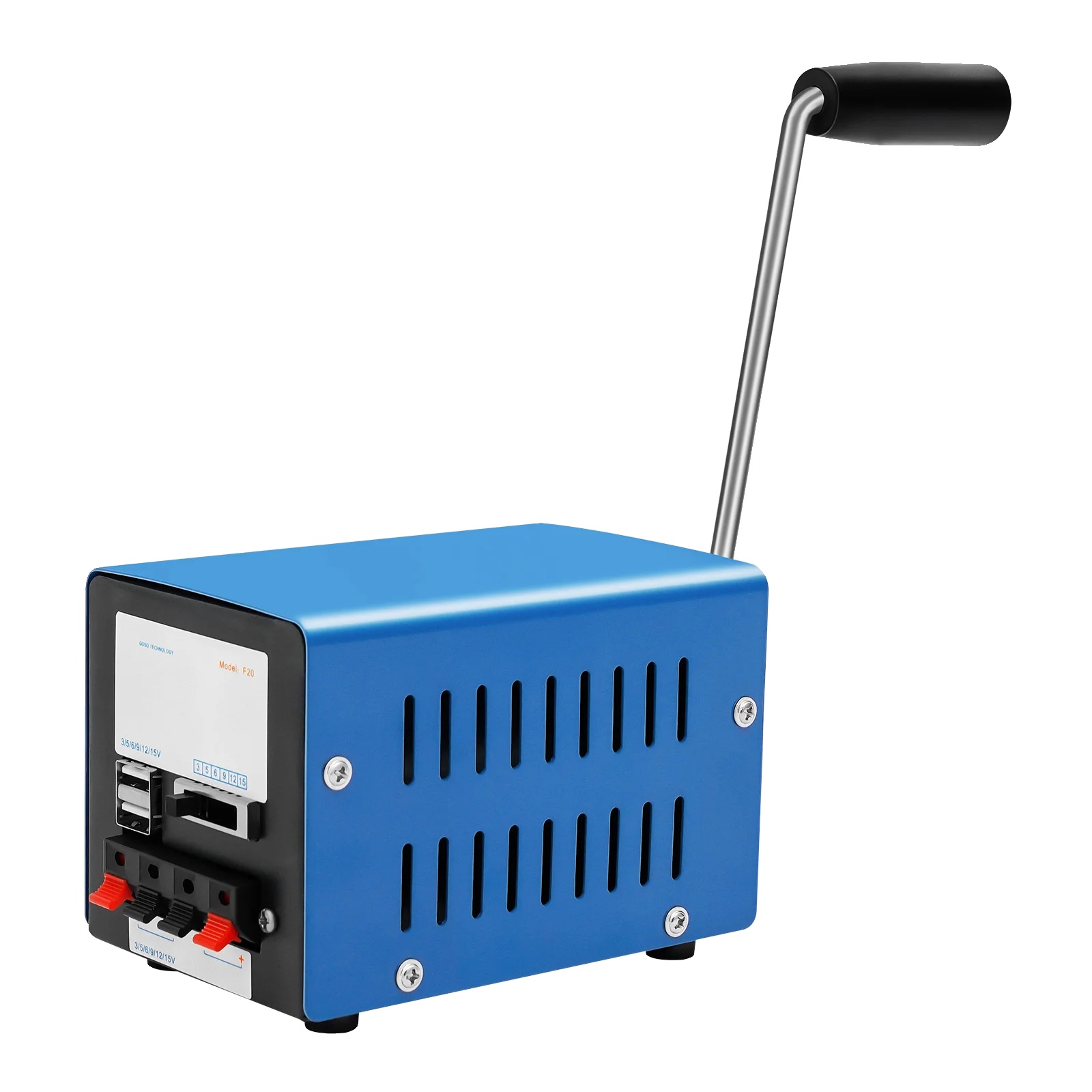 Handkurbelgenerator, Tragbares Design, Umweltfreundliche Stromversorgung, Blau
