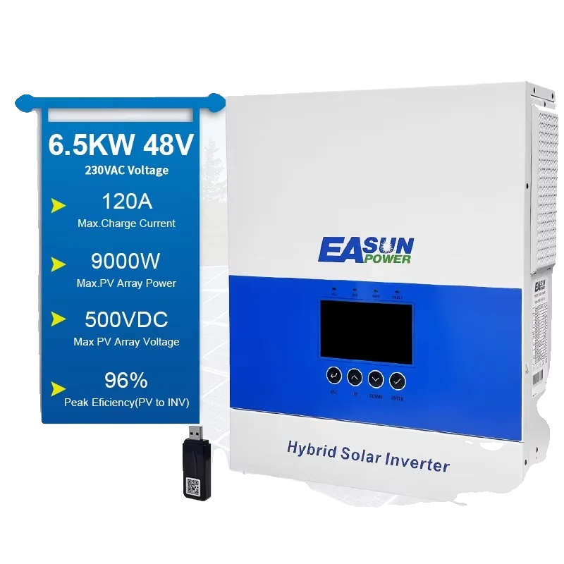Hybrid-solarwechselrichter, 120a Mppt, Wifi-überwachung, Sms 6.5kp